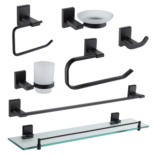 Accessori bagno parete nero - accessori,